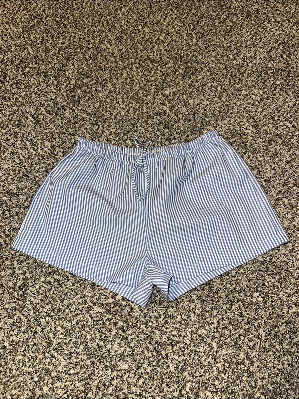 Striped Blue and White Women’s Lounge Shorts